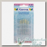 Иглы для вышивания лентами (синельные) Gамма N-381, №18-22, 6 шт