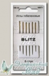 Иглы для шитья ручные с позолоченным ушком, острые BLITZ HN-32 300T1, 6 шт
