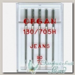 Иглы ORGAN для бытовых швейных машин - для джинсы № 90, 5 шт