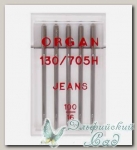 Иглы ORGAN для бытовых швейных машин - для джинсы № 100, 5 шт