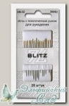 Иглы для шитья ручные с позолоченным ушком, острые BLITZ HN-32 300B2, 20 шт