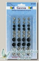 Кнопки пришивные Gamma SF-001 (ассорти) d=7-12 мм 40 шт