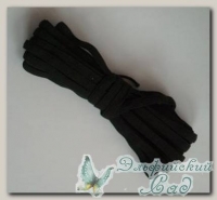 Тесьма плетеная эластичная (черный) 6 мм, 10 м