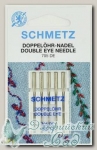 Иглы для бытовых швейных машин с двумя ушками для декоративных работ Schmetz № 80, 5 шт